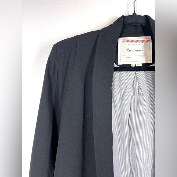 Cartonnier Women’s Black Single Breasted Open Front Blazer Size Large - Picture 4 of 9
